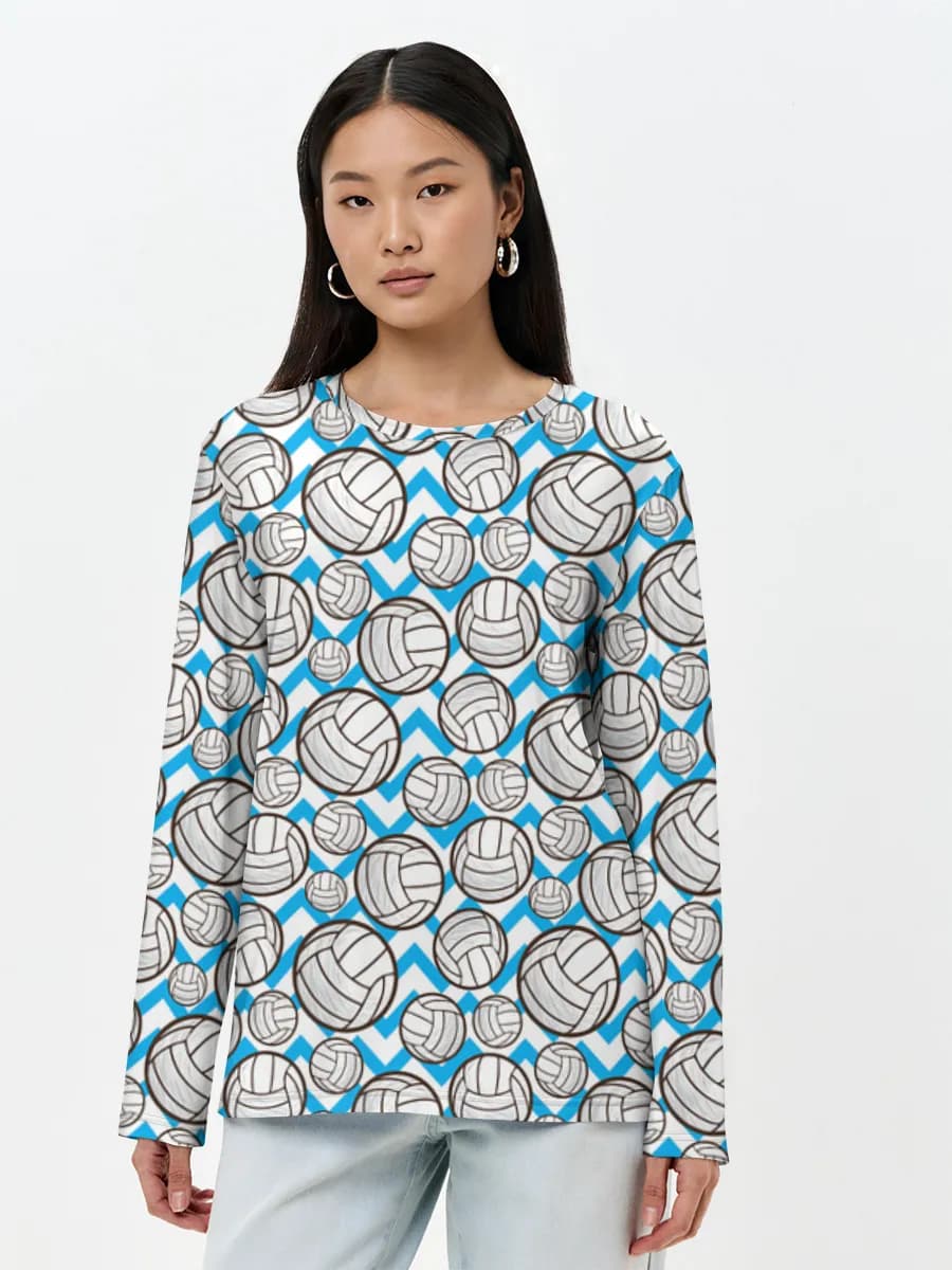 Damen Baumwoll Langarmshirt