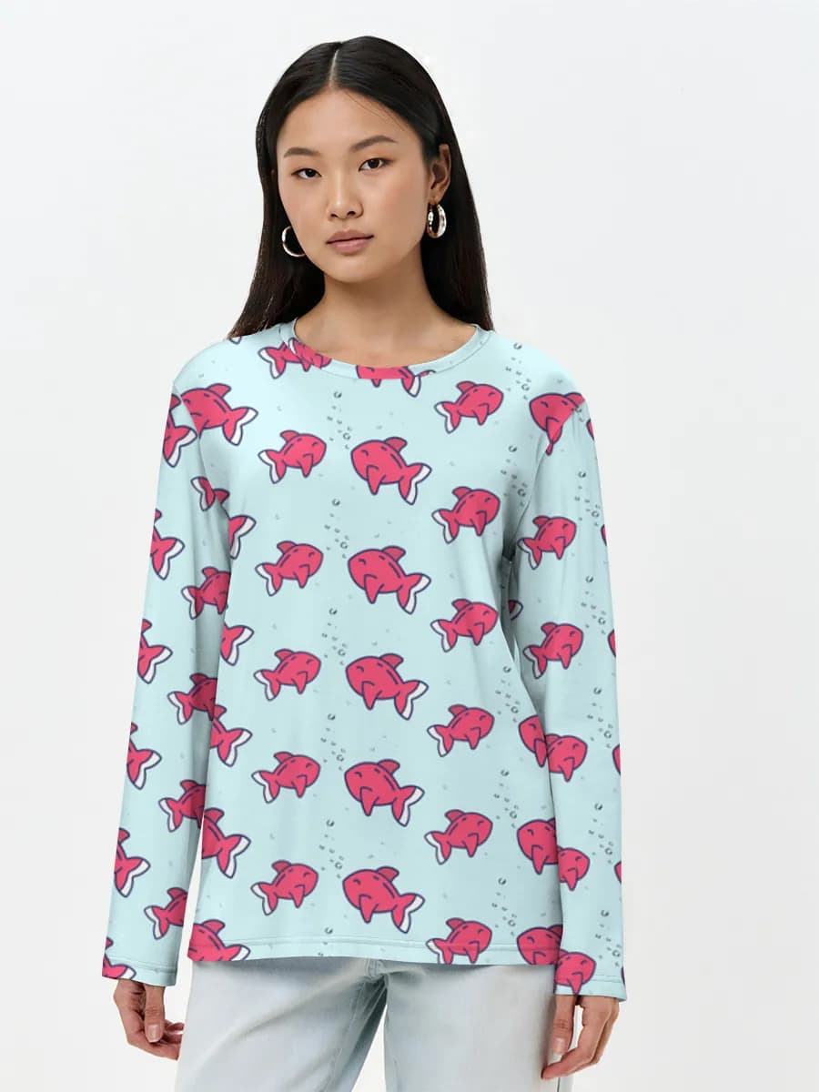 Camisa de manga larga para mujer. Algodón.