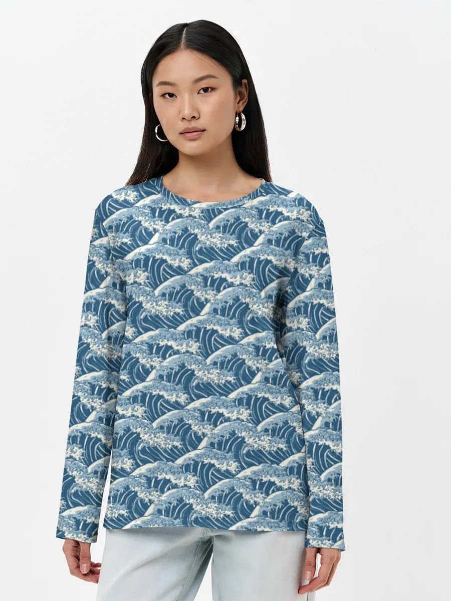 Camisa de manga larga para mujer. Algodón.