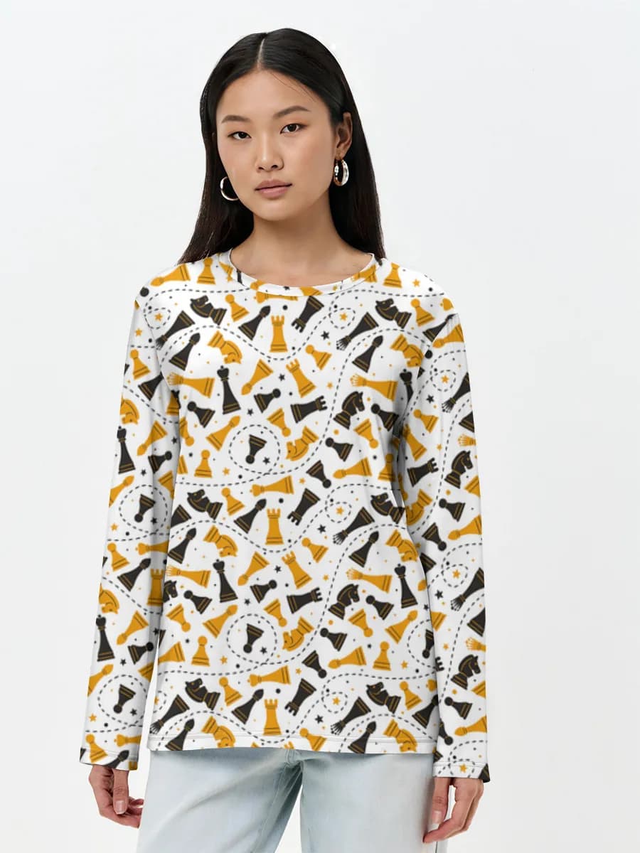 Camisa de manga larga para mujer. Algodón.