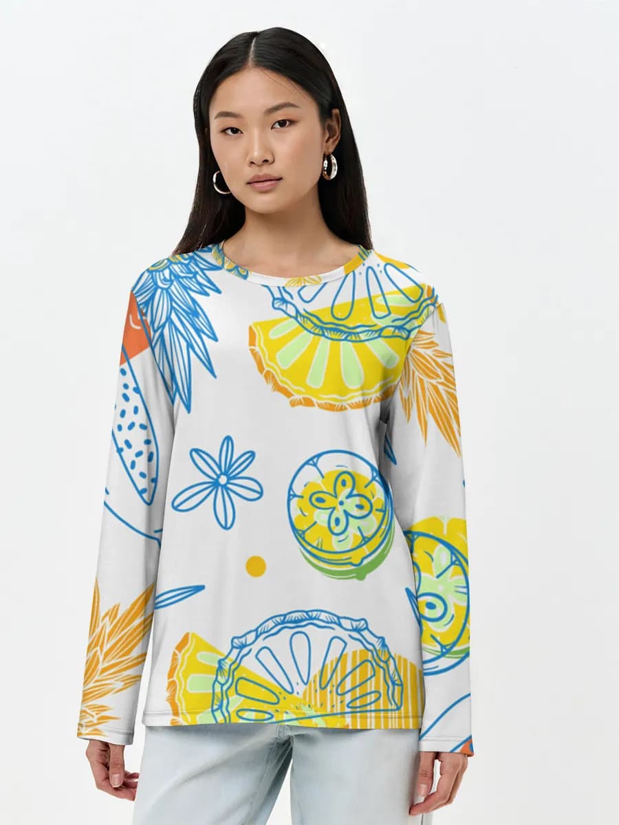 T-shirt Coton Manches Longues Femme