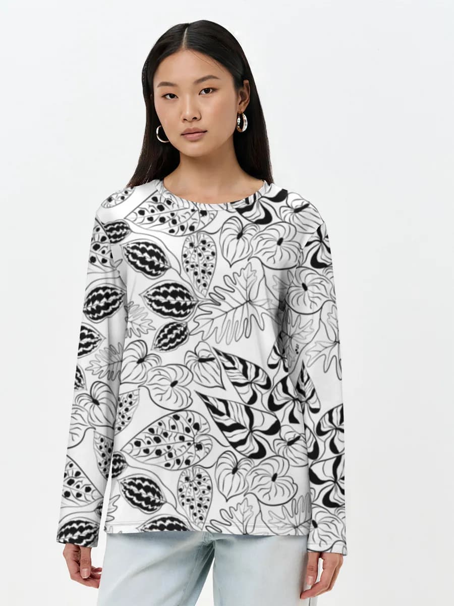 Camisa de manga larga para mujer. Algodón.