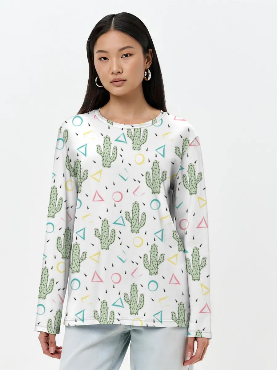 T-shirt Coton Manches Longues Femme