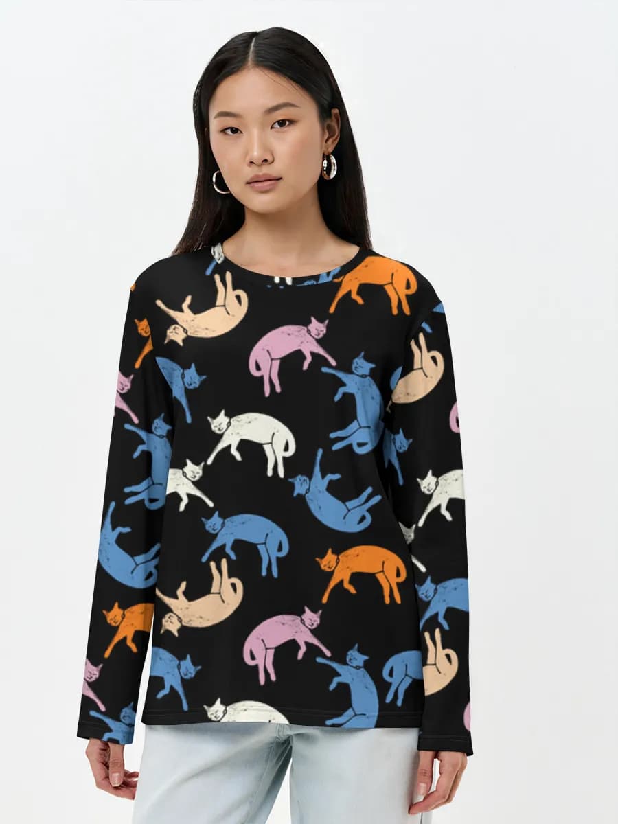 T-shirt Coton Manches Longues Femme