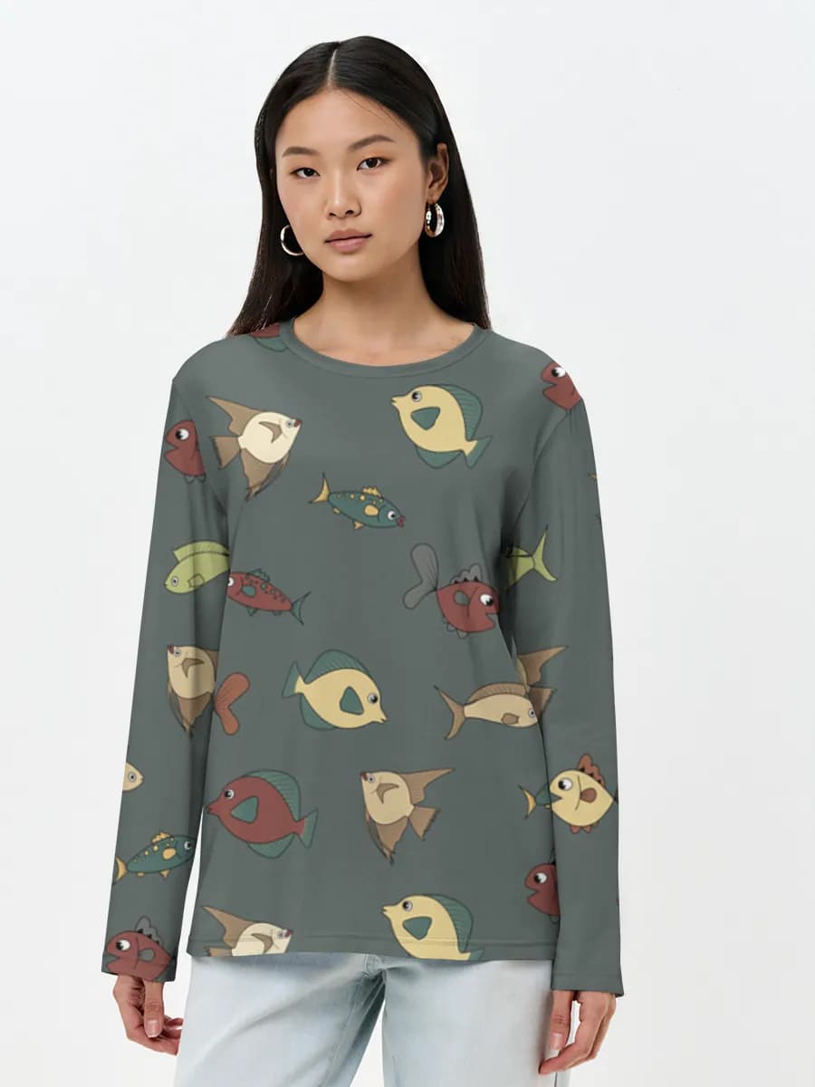 T-shirt Coton Manches Longues Femme