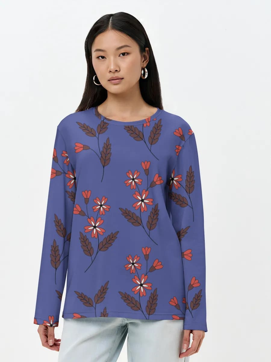 Camisa de manga larga para mujer. Algodón.