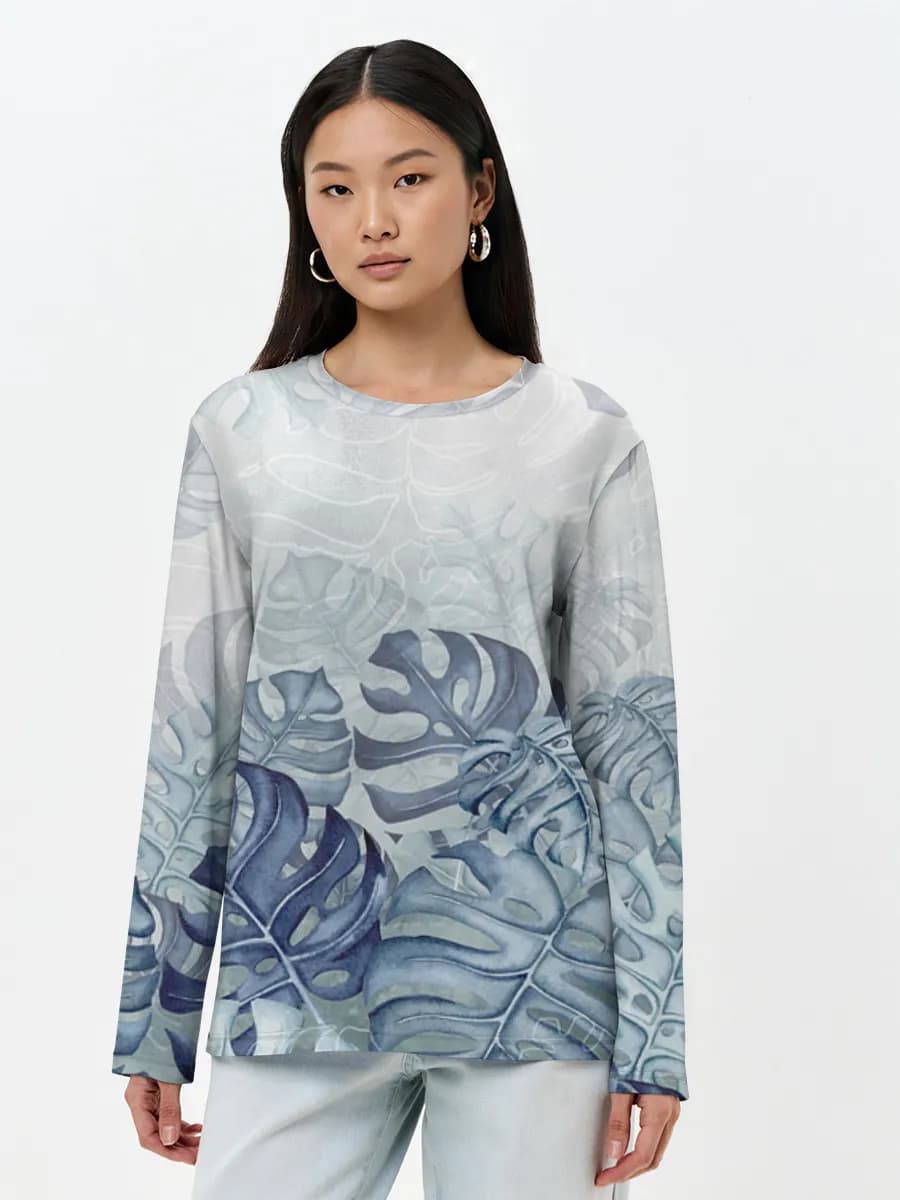 Damen Baumwoll Langarmshirt