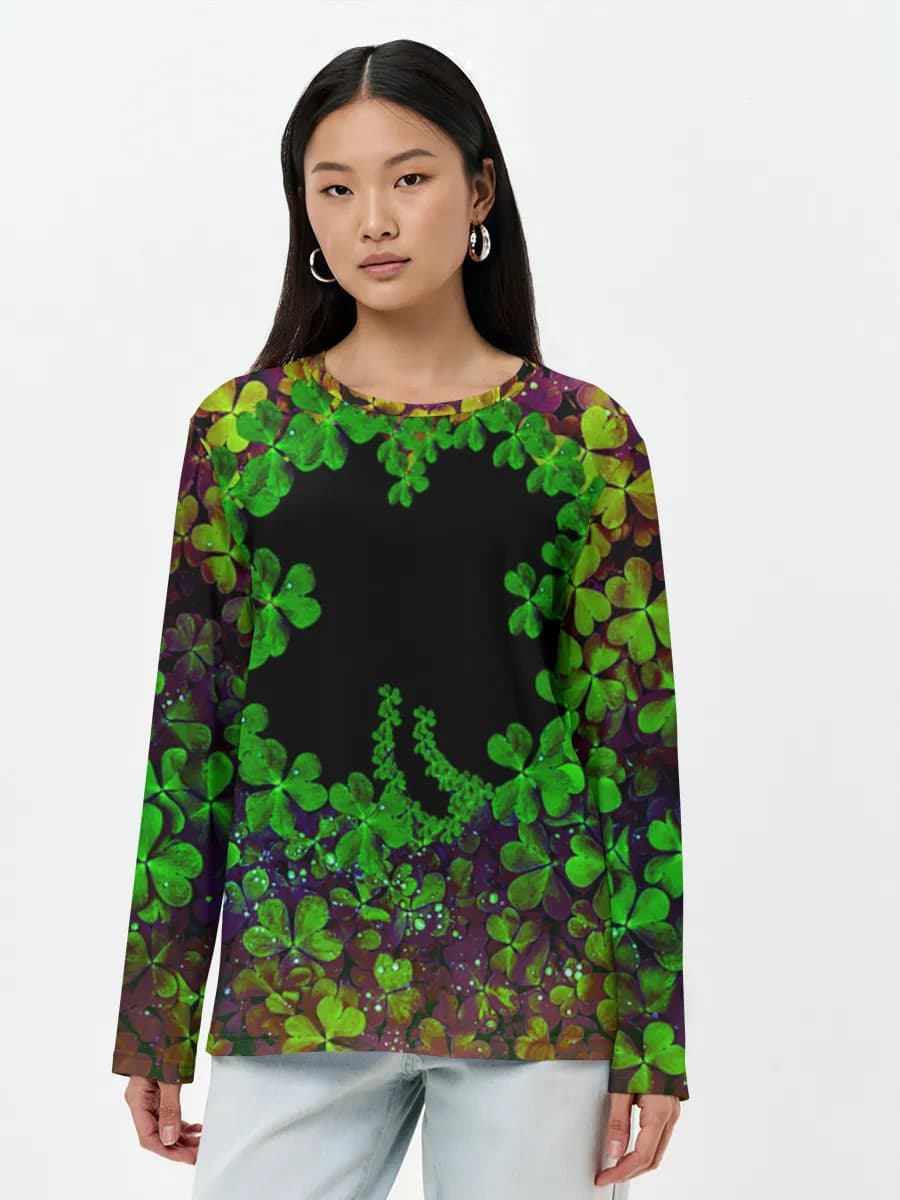 Damen Baumwoll Langarmshirt
