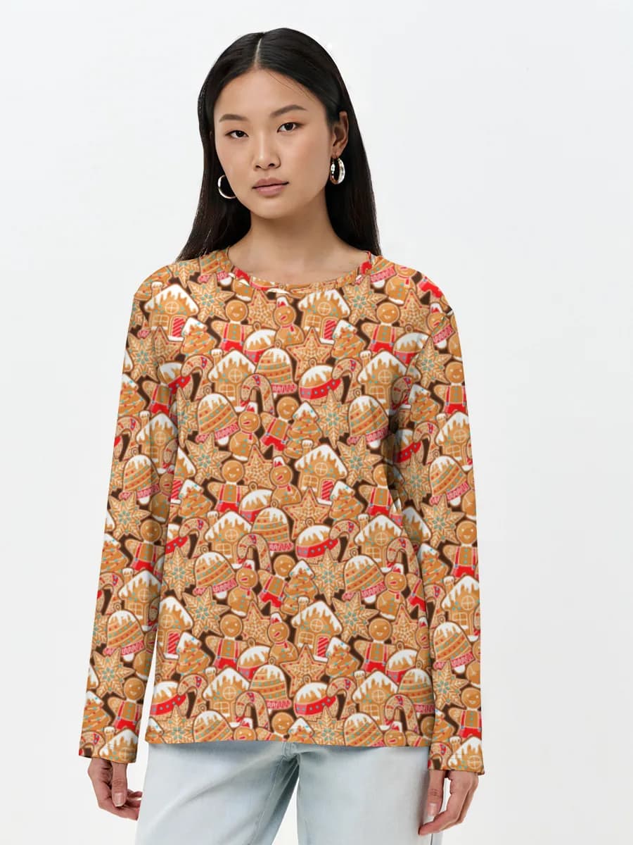 Damen Baumwoll Langarmshirt