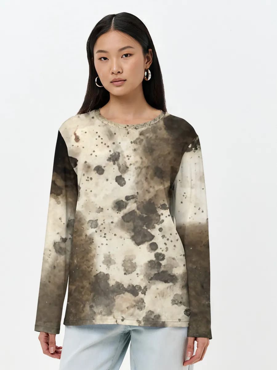 Damen Baumwoll Langarmshirt