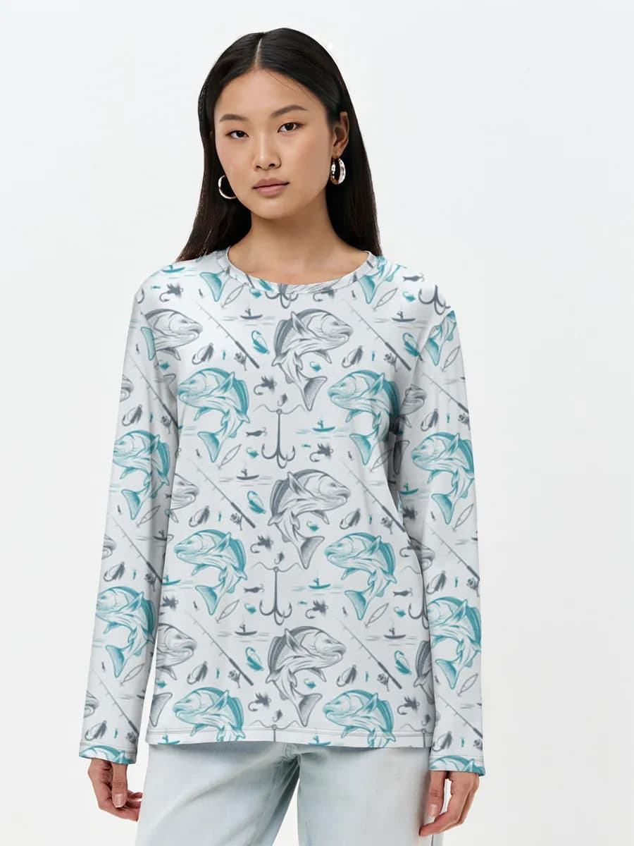 Damen Baumwoll Langarmshirt