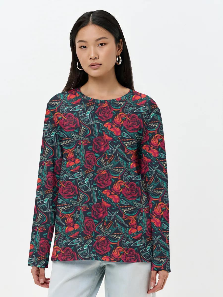 Camisa de manga larga para mujer. Algodón.