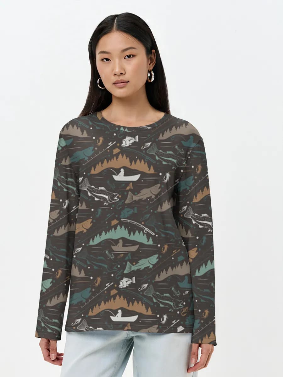Camisa de manga larga para mujer. Algodón.