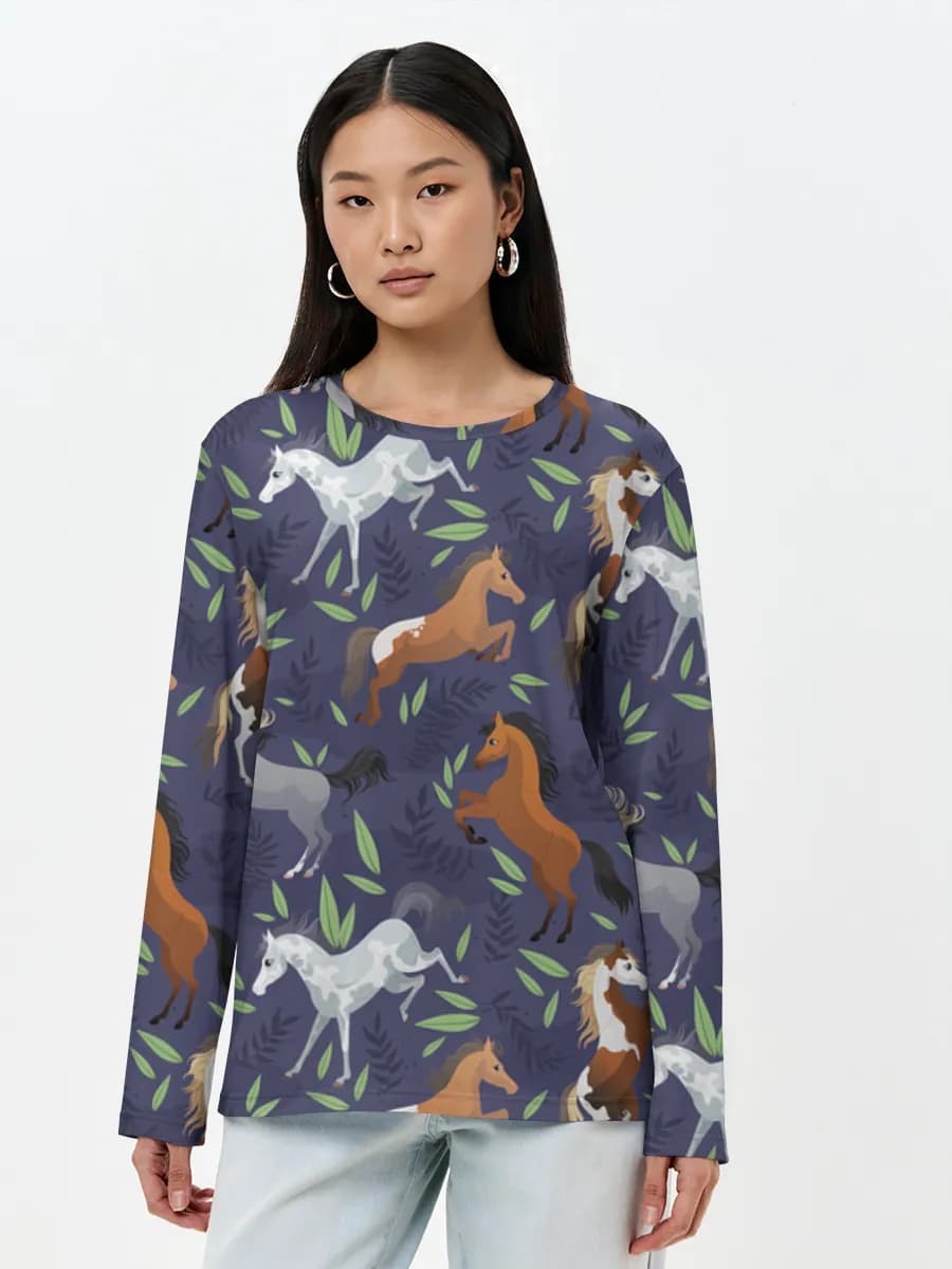 Camisa de manga larga para mujer. Algodón.