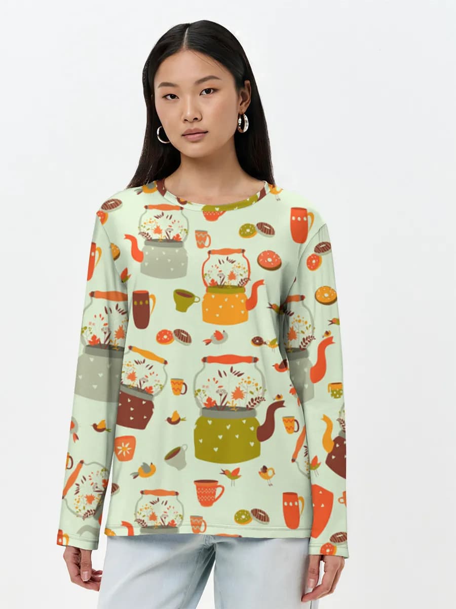 Women's long sleeve shirt. Cotton