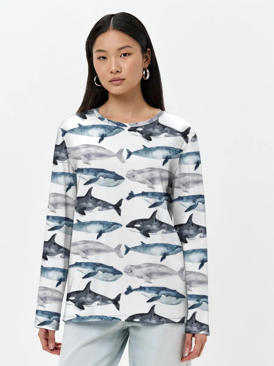 T-shirt Coton Manches Longues Femme