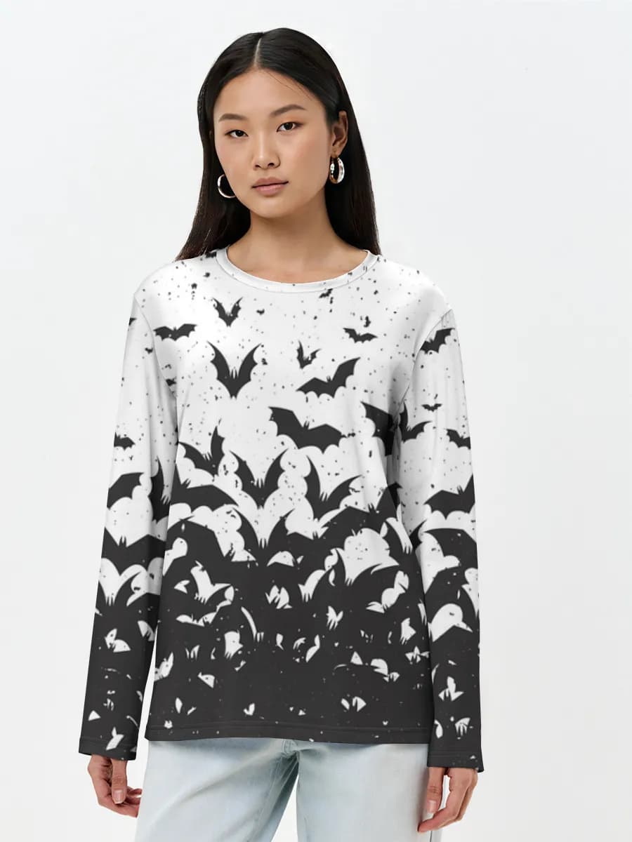 Damen Baumwoll Langarmshirt