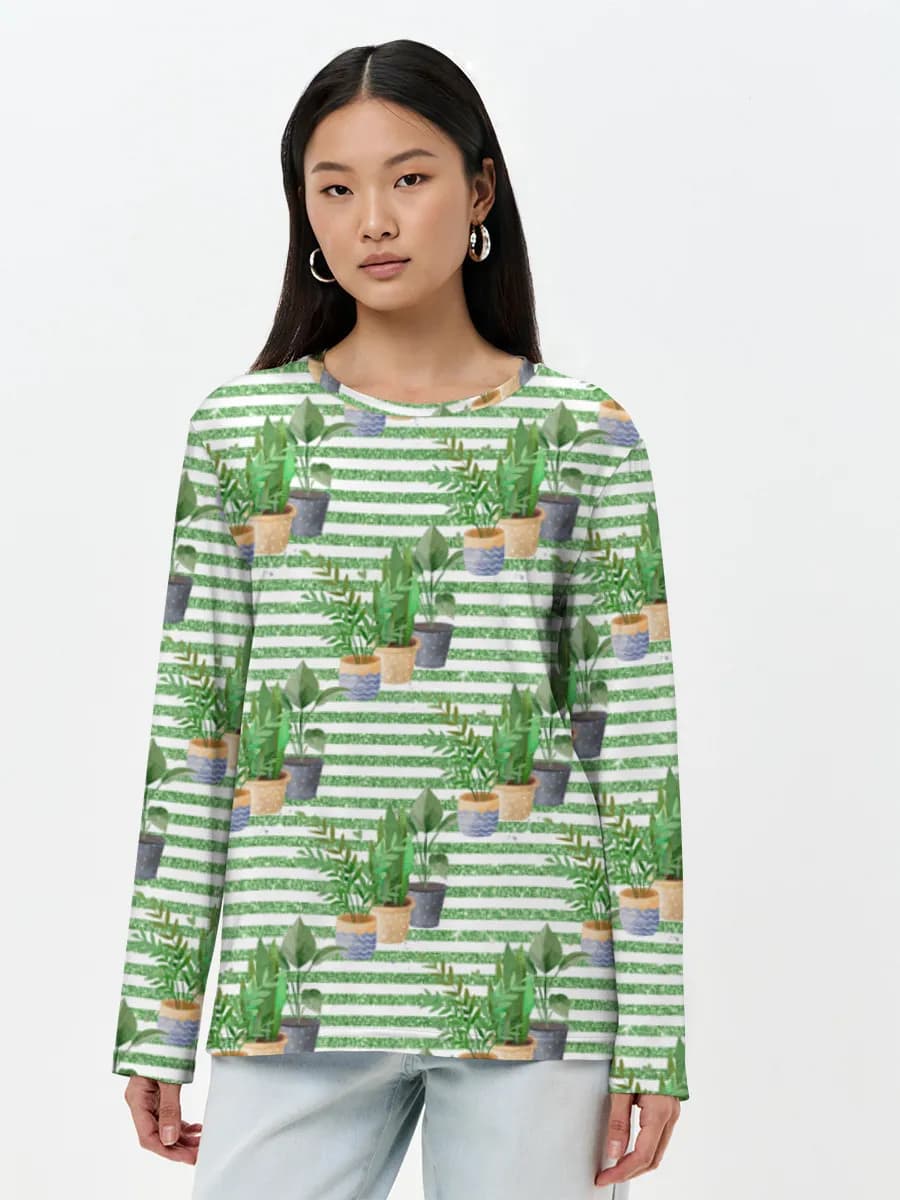 Camisa de manga larga para mujer. Algodón.