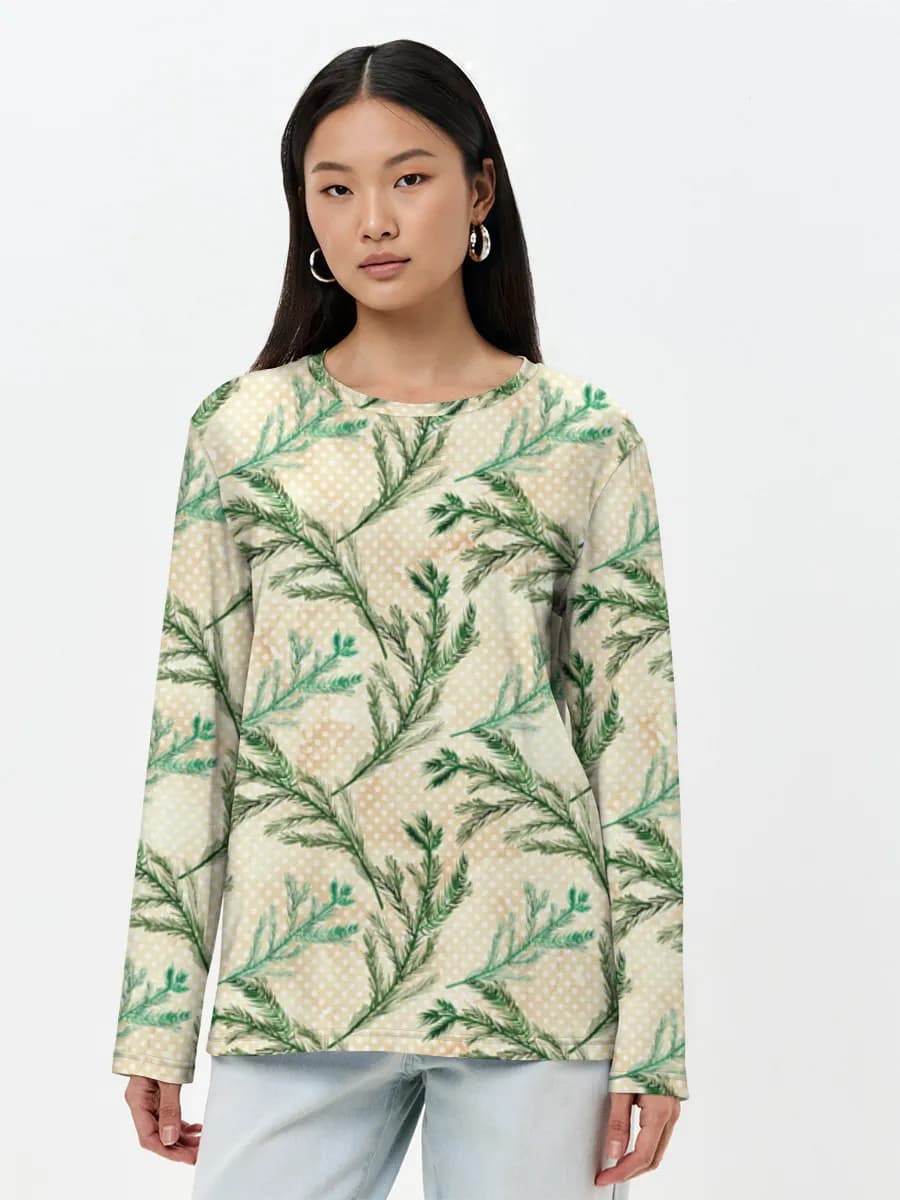 T-shirt Coton Manches Longues Femme