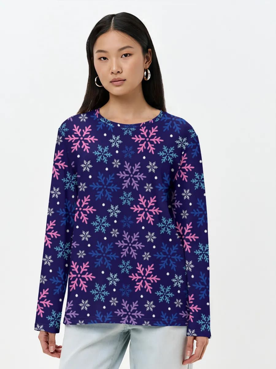 Damen Baumwoll Langarmshirt