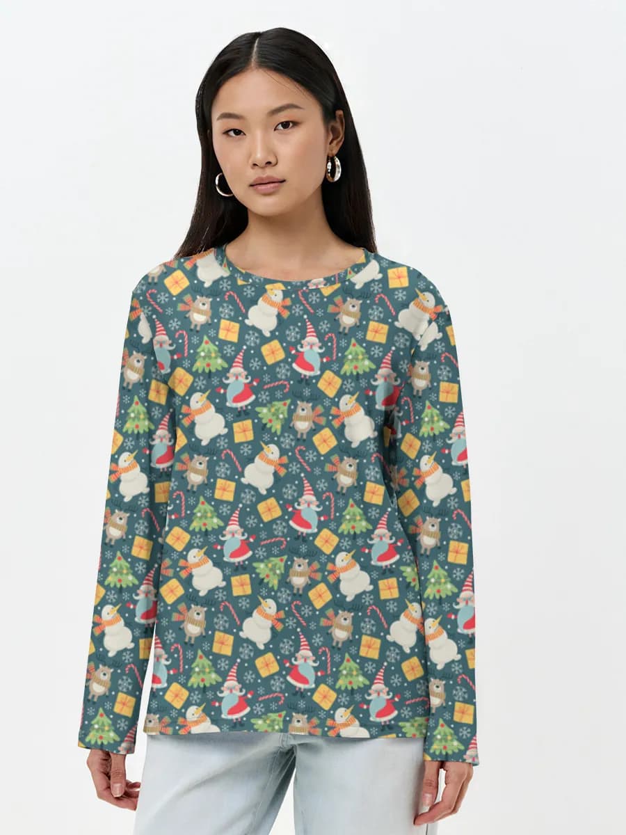 Damen Baumwoll Langarmshirt