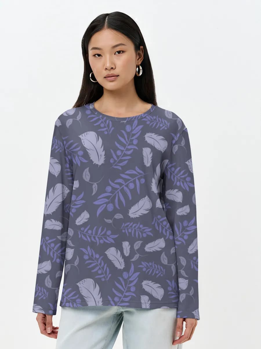Damen Baumwoll Langarmshirt