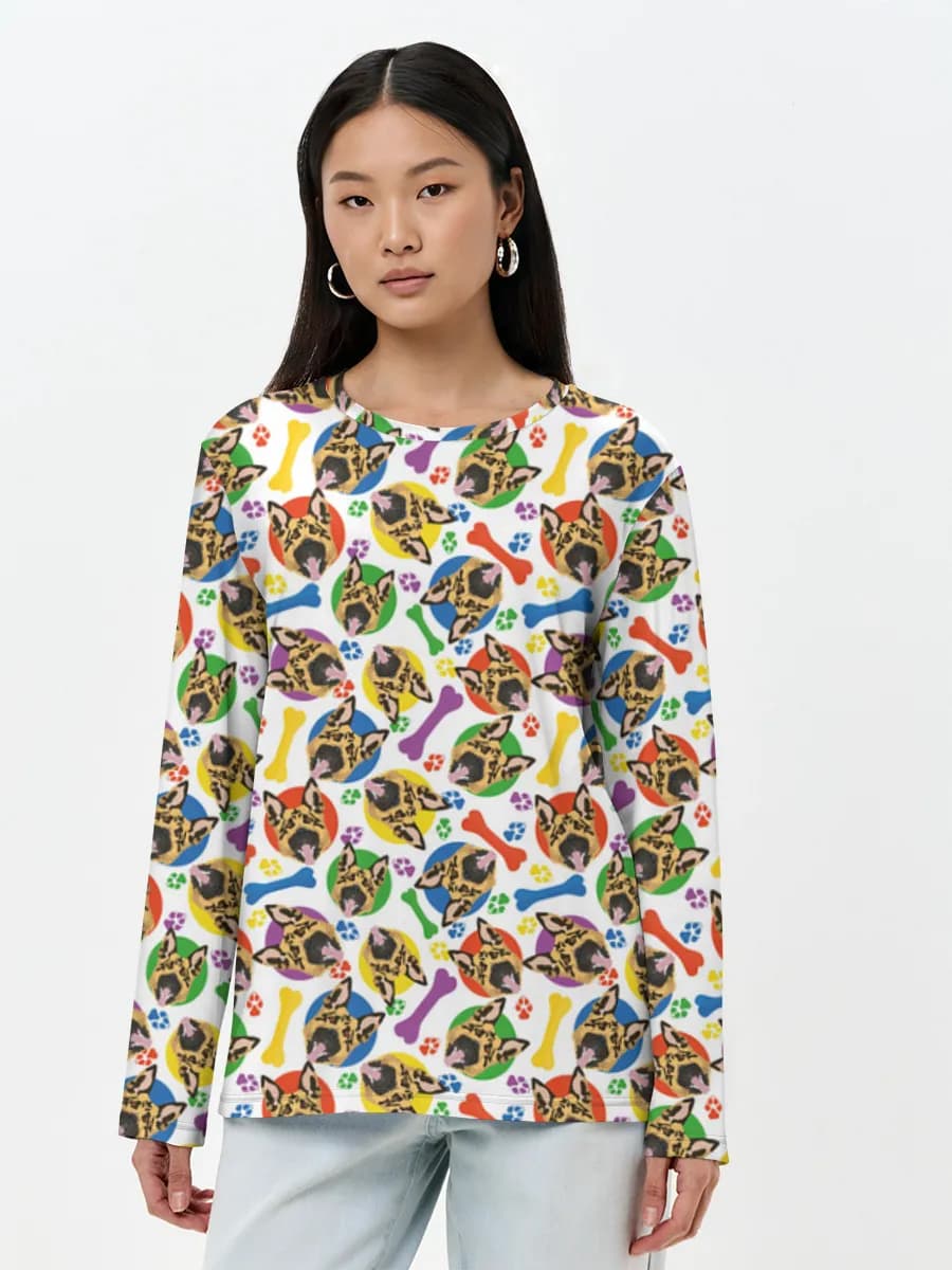 T-shirt Coton Manches Longues Femme