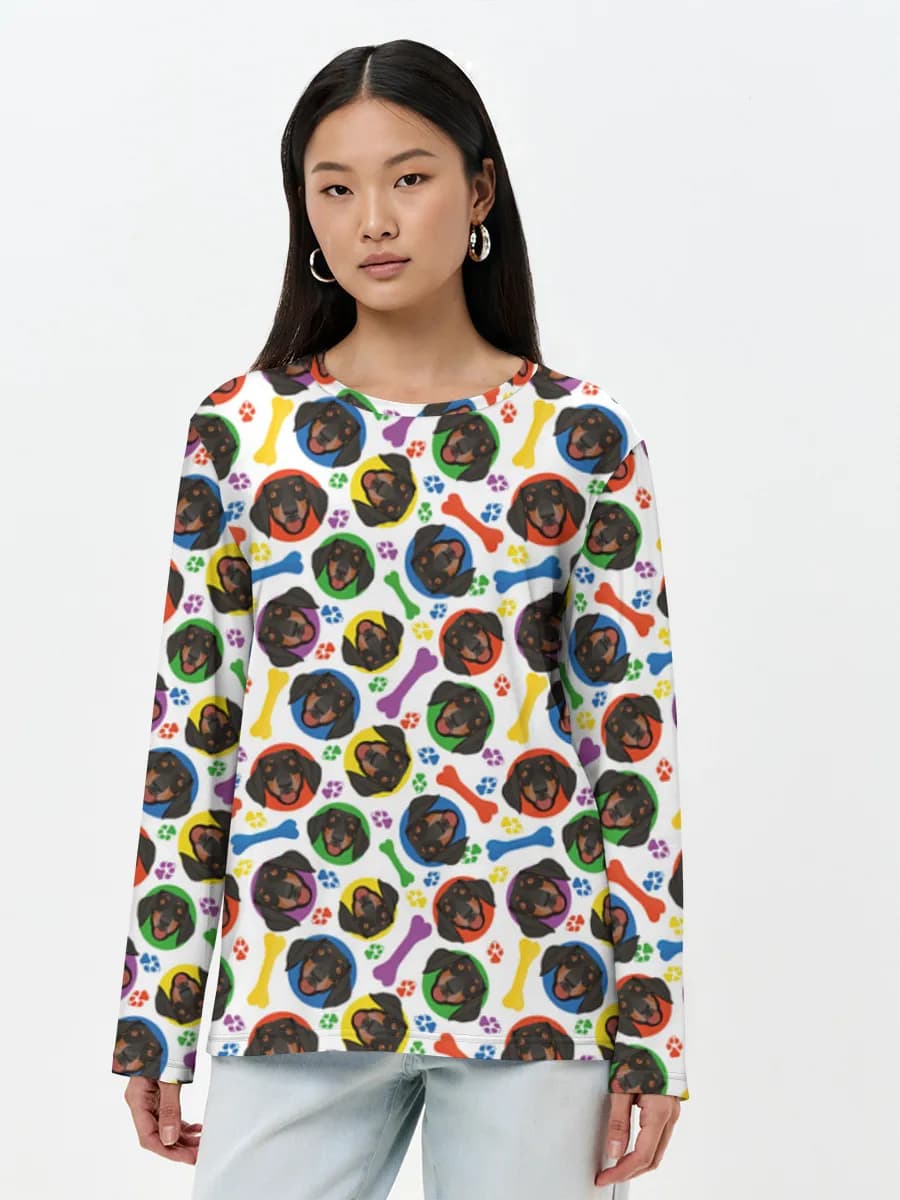 T-shirt Coton Manches Longues Femme