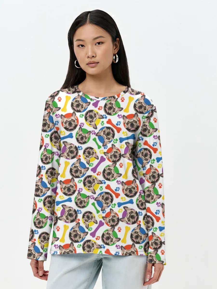 Damen Baumwoll Langarmshirt