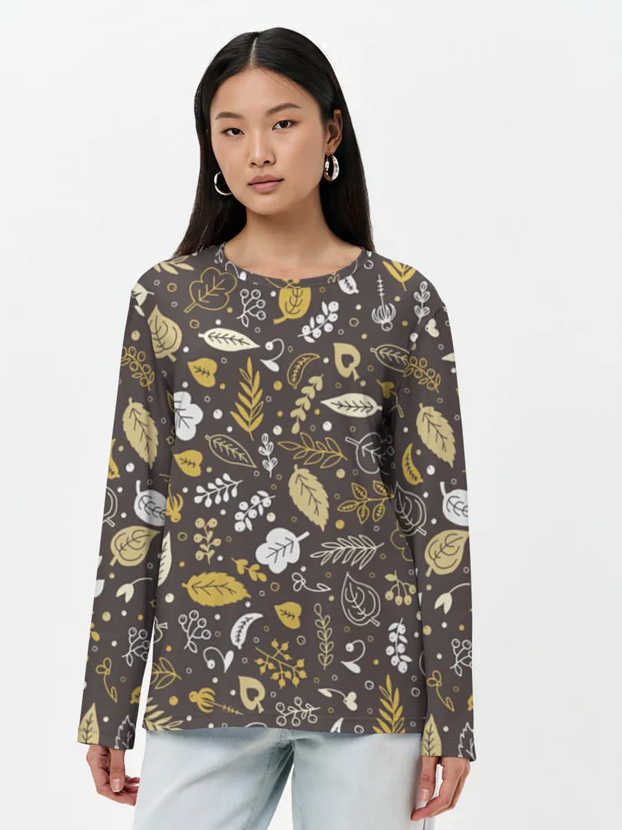 Damen Baumwoll Langarmshirt