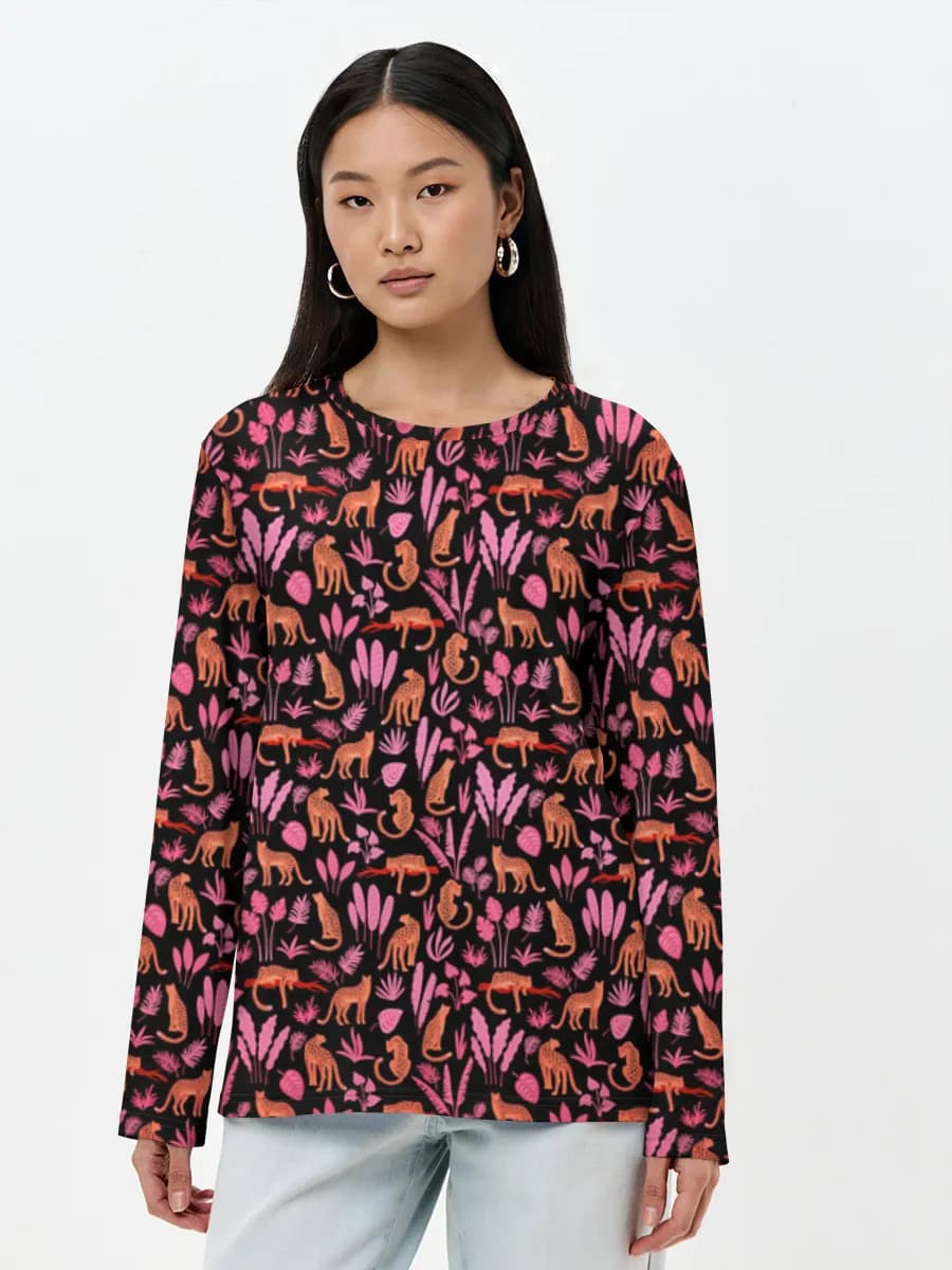 Damen Baumwoll Langarmshirt