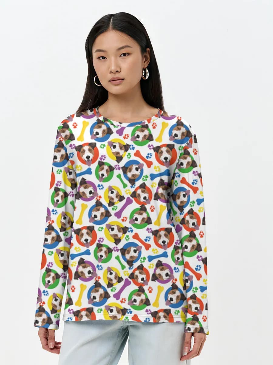 Camisa de manga larga para mujer. Algodón.