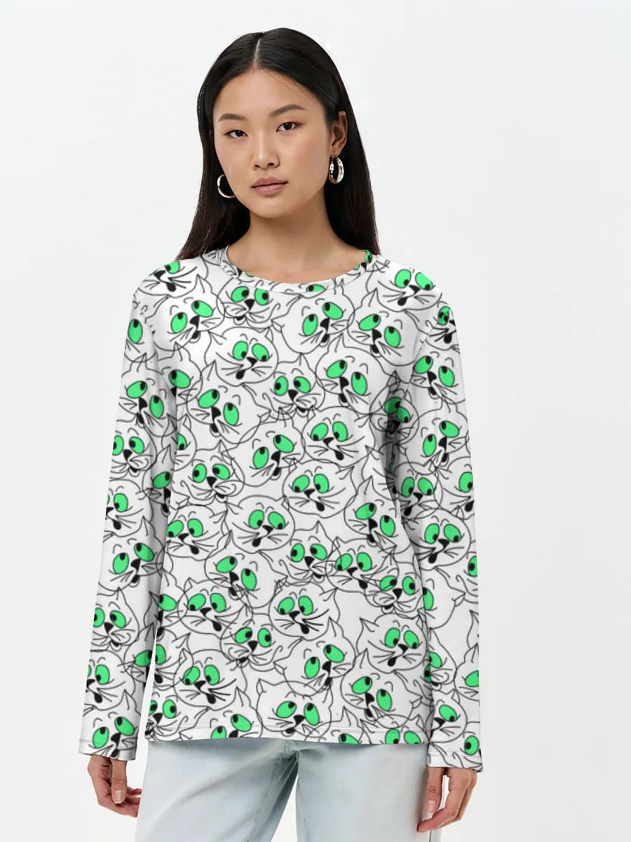 Camisa de manga larga para mujer. Algodón.