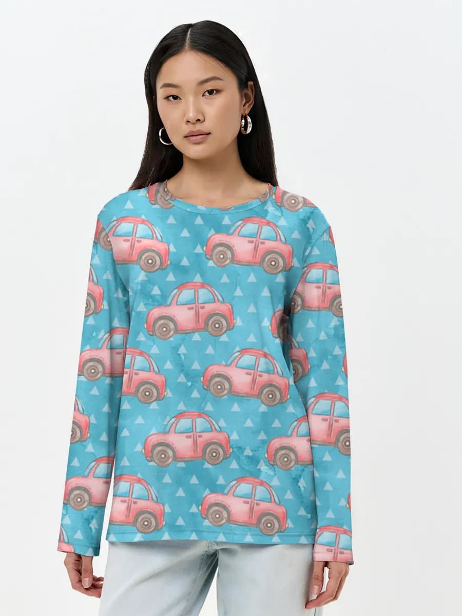 Damen Baumwoll Langarmshirt