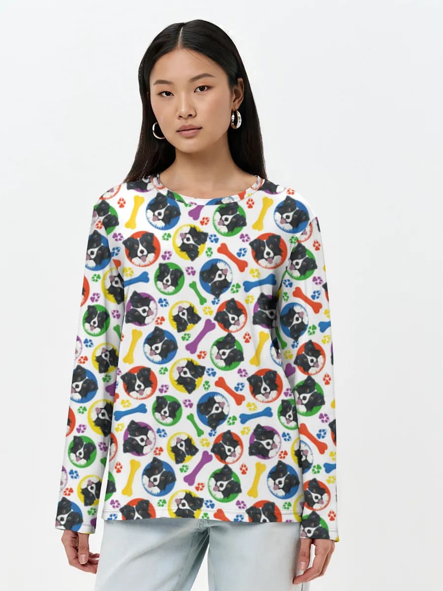 Camisa de manga larga para mujer. Algodón.