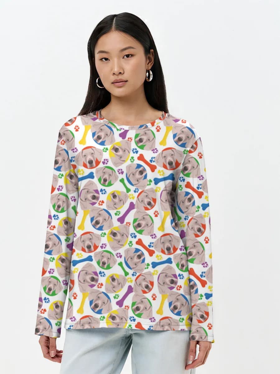 Damen Baumwoll Langarmshirt