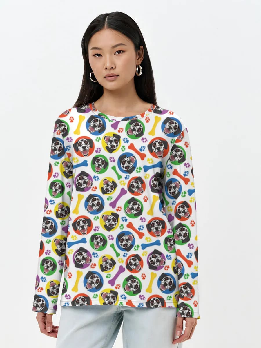 Damen Baumwoll Langarmshirt