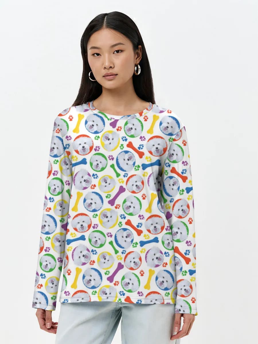 Damen Baumwoll Langarmshirt