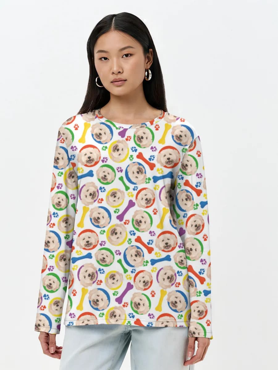 Camisa de manga larga para mujer. Algodón.