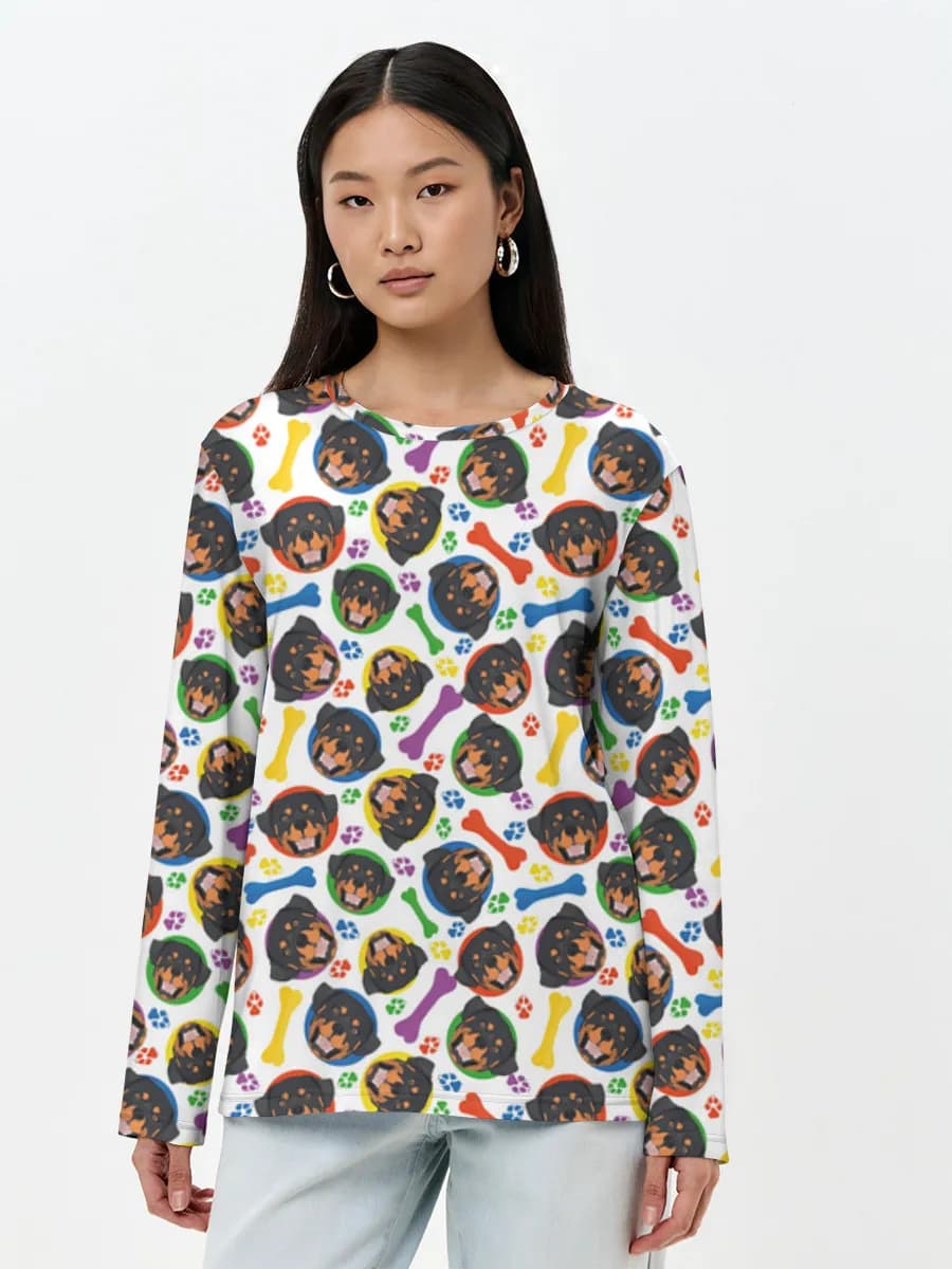 T-shirt Coton Manches Longues Femme