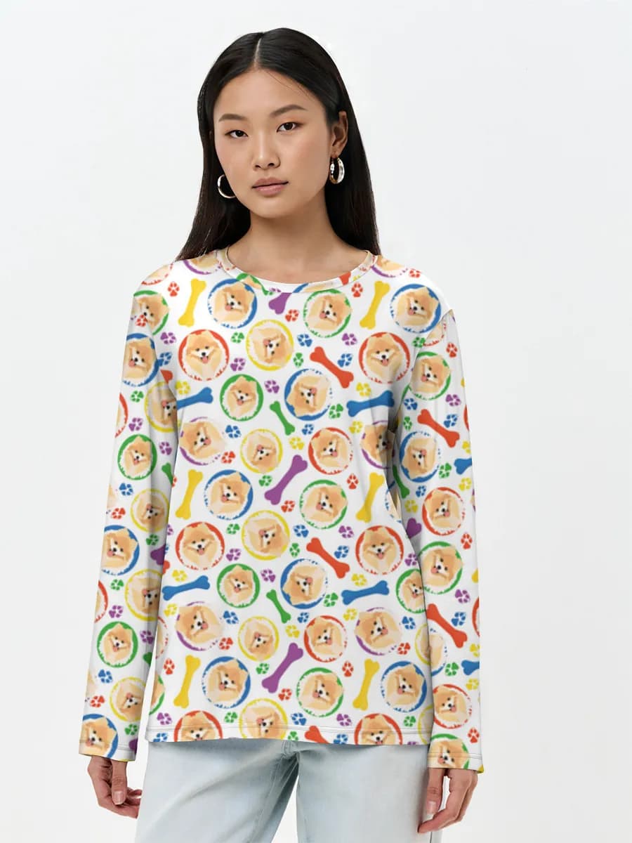 Camisa de manga larga para mujer. Algodón.