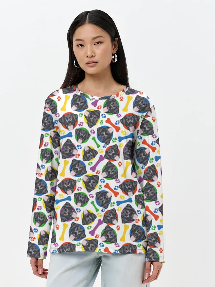 T-shirt Coton Manches Longues Femme