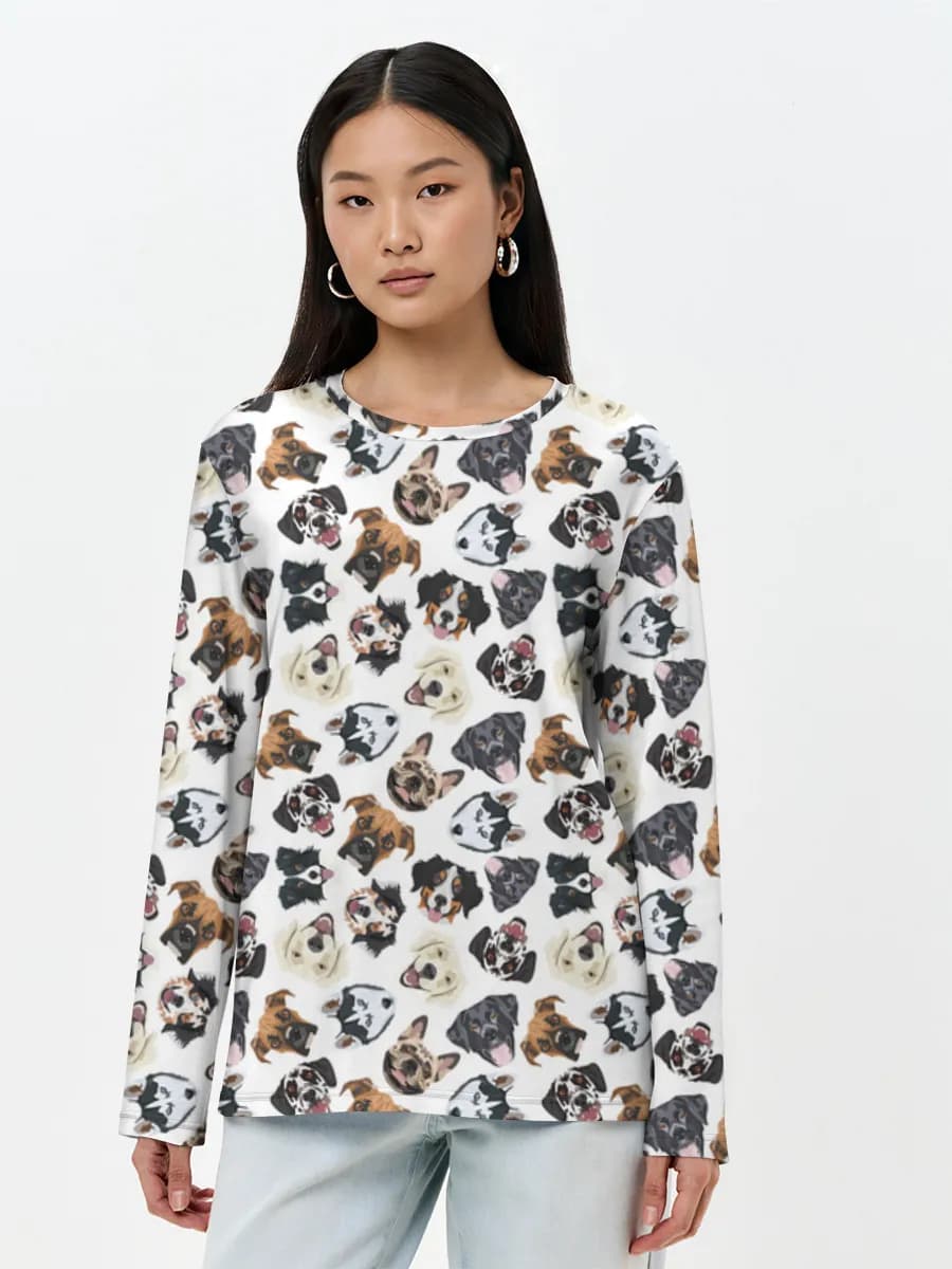 Camisa de manga larga para mujer. Algodón.