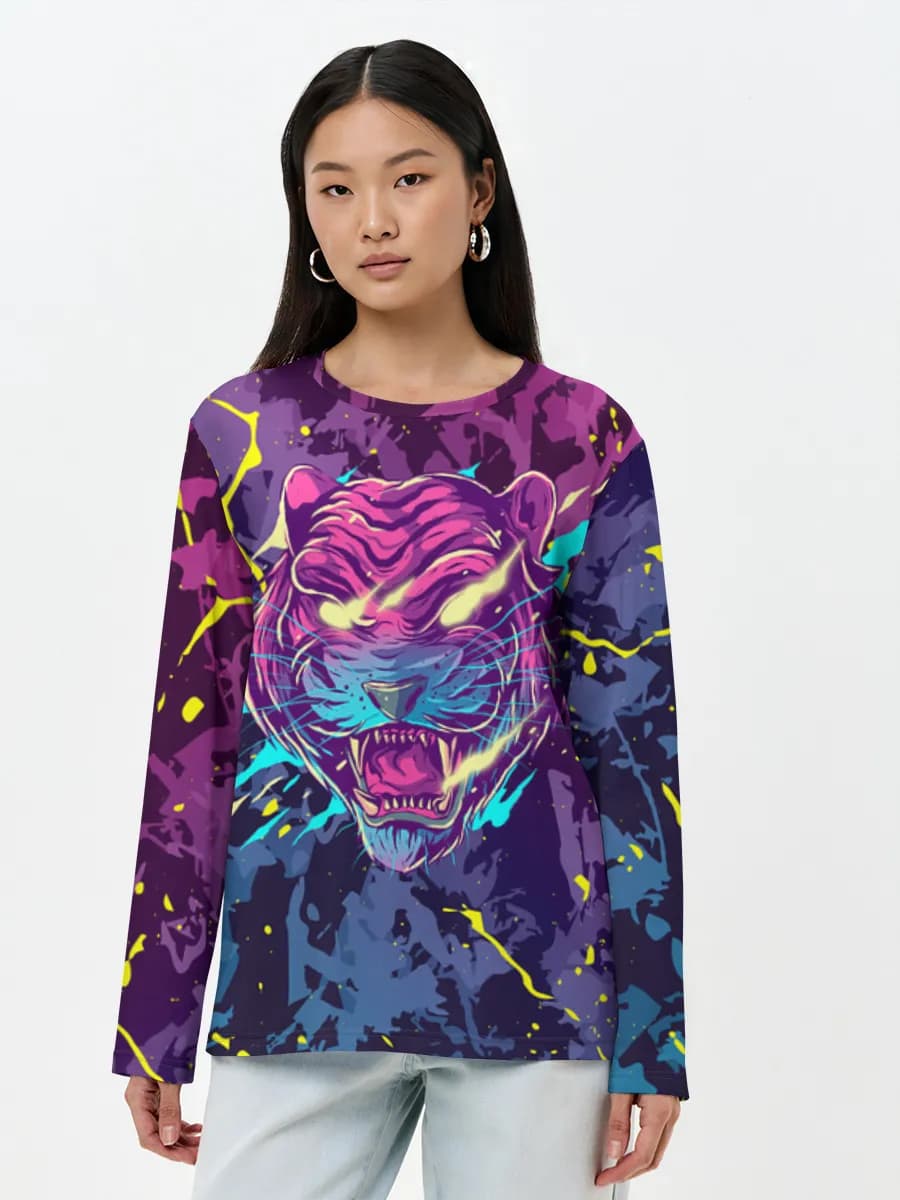 Damen Baumwoll Langarmshirt