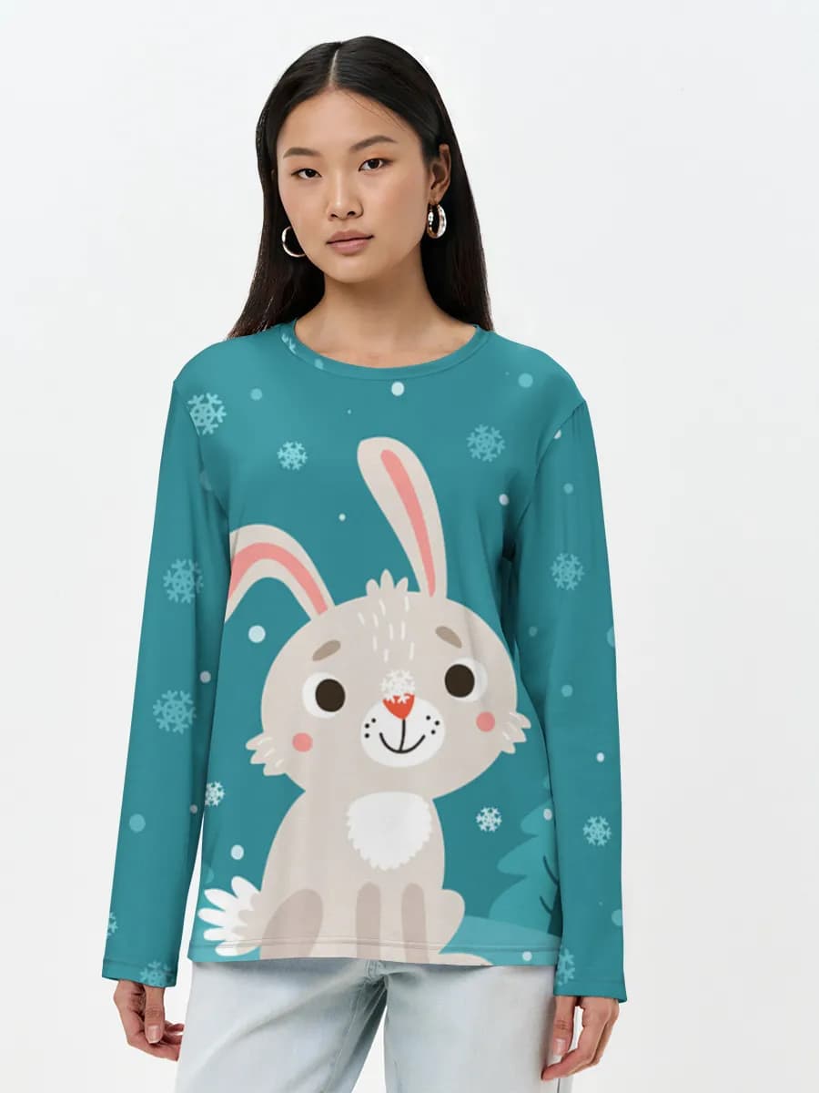 Camisa de manga larga para mujer. Algodón.