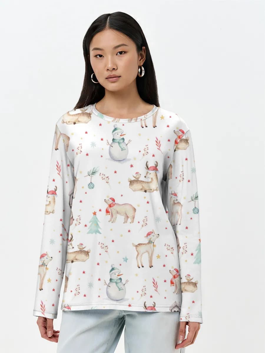 Camisa de manga larga para mujer. Algodón.