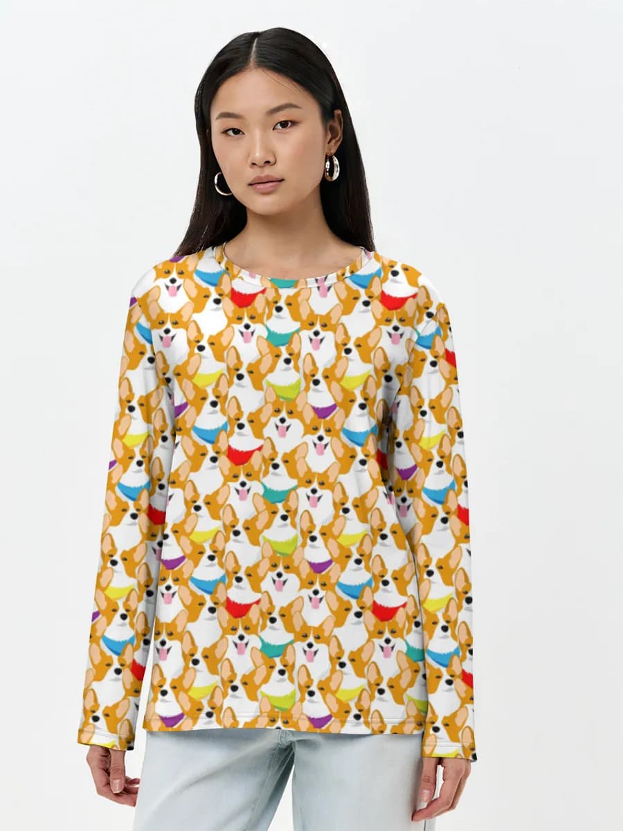 Camisa de manga larga para mujer. Algodón.