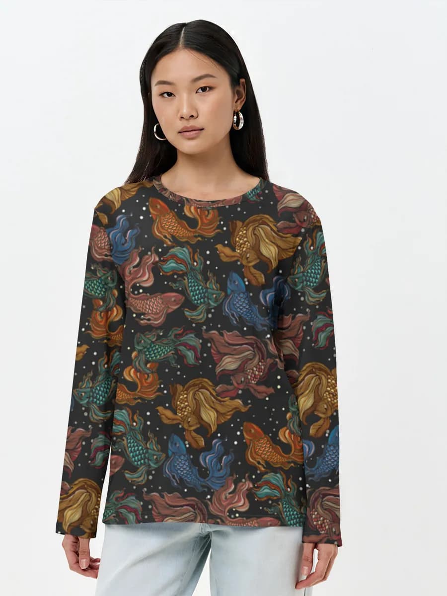 T-shirt Coton Manches Longues Femme