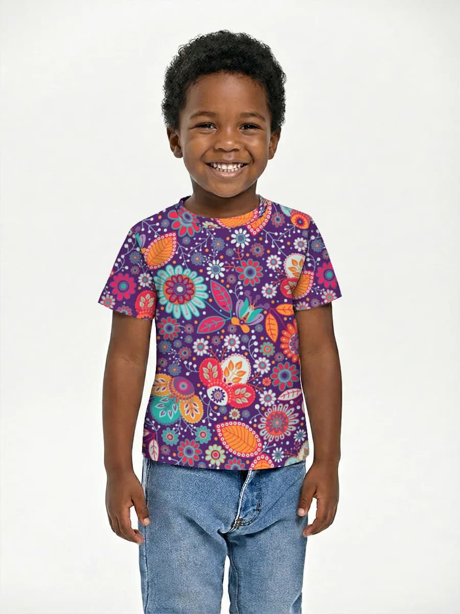 Boys' basic cotton T-shirt