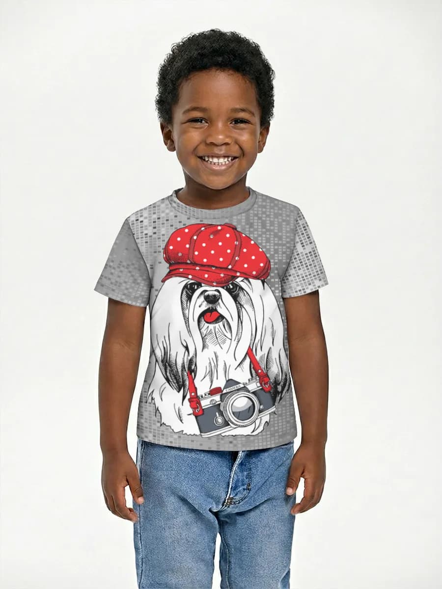 Boys' basic cotton T-shirt